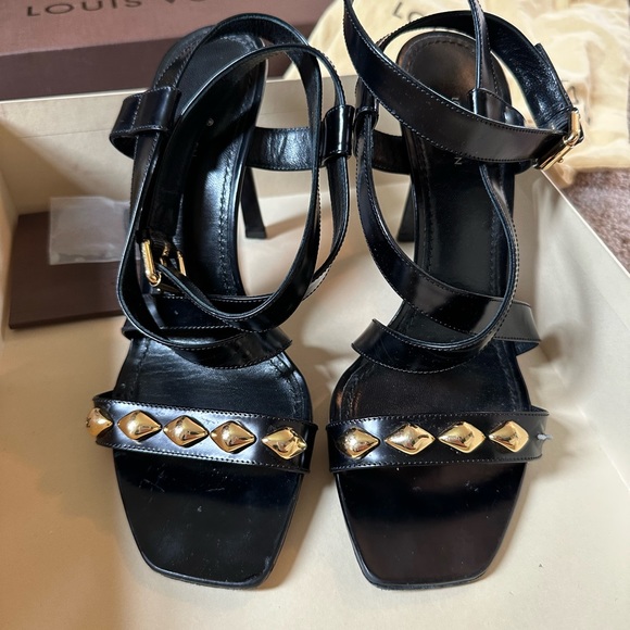 Louis Vuitton Leather Slingback Sandals, Black, Size 39 - Picture 2 of 5